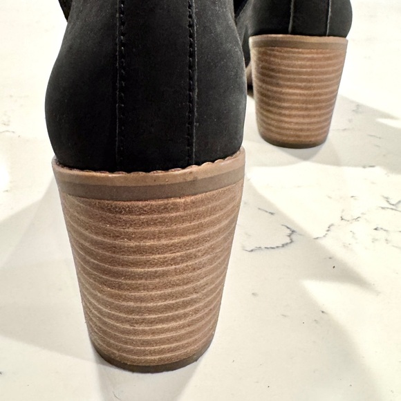 Toms Eliza Black Nubuck Leather Wedge Heel Ankle Boots Women’s Size 8.5 NWOT - Picture 11 of 14